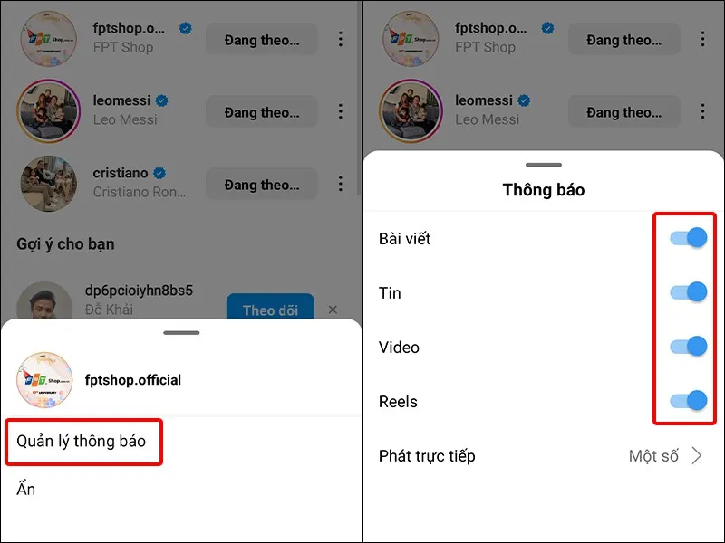 Hướng dẫn nhận thông báo mới nhất từ các bài viết của bạn bè trên Instagram