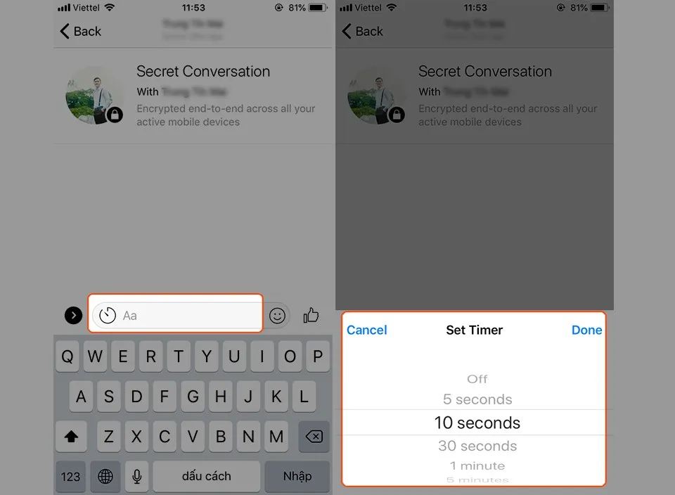 Hướng dẫn nhắn tin tự hủy, bảo mật hai chiều trên Messenger