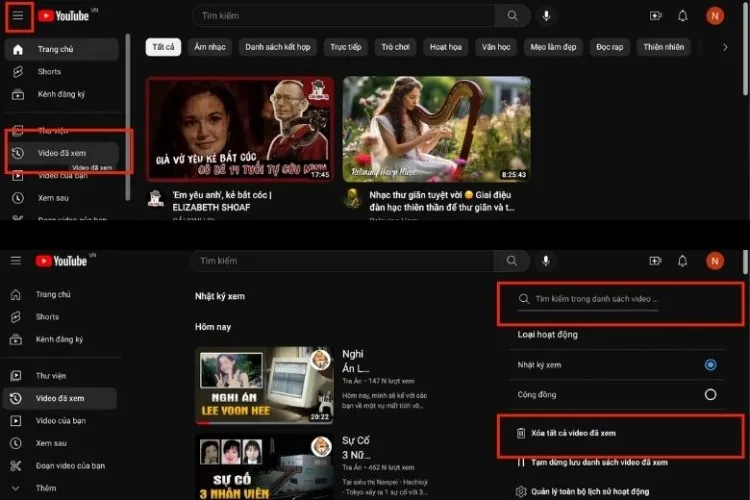 Hướng dẫn nhanh cách tìm kiếm và xóa danh sách xem của tôi trên Youtube