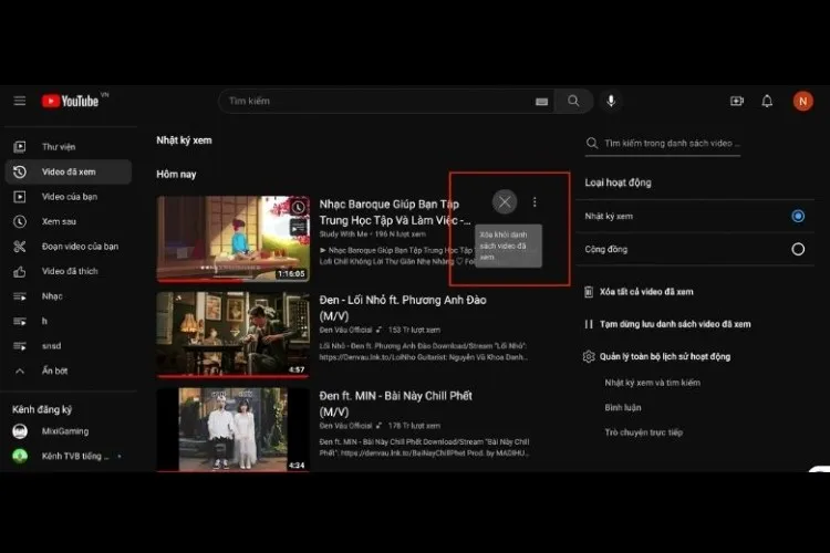 Hướng dẫn nhanh cách tìm kiếm và xóa danh sách xem của tôi trên Youtube