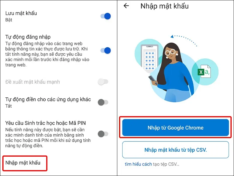 Hướng dẫn nhập mật khẩu Microsoft Edge từ trình duyệt Chrome trên điện thoại cực dễ