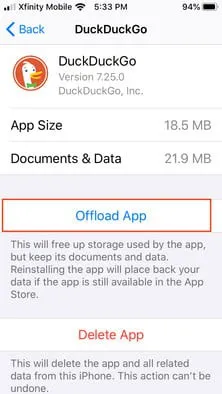 Hướng dẫn offload ứng dụng Appstore trên iPhone