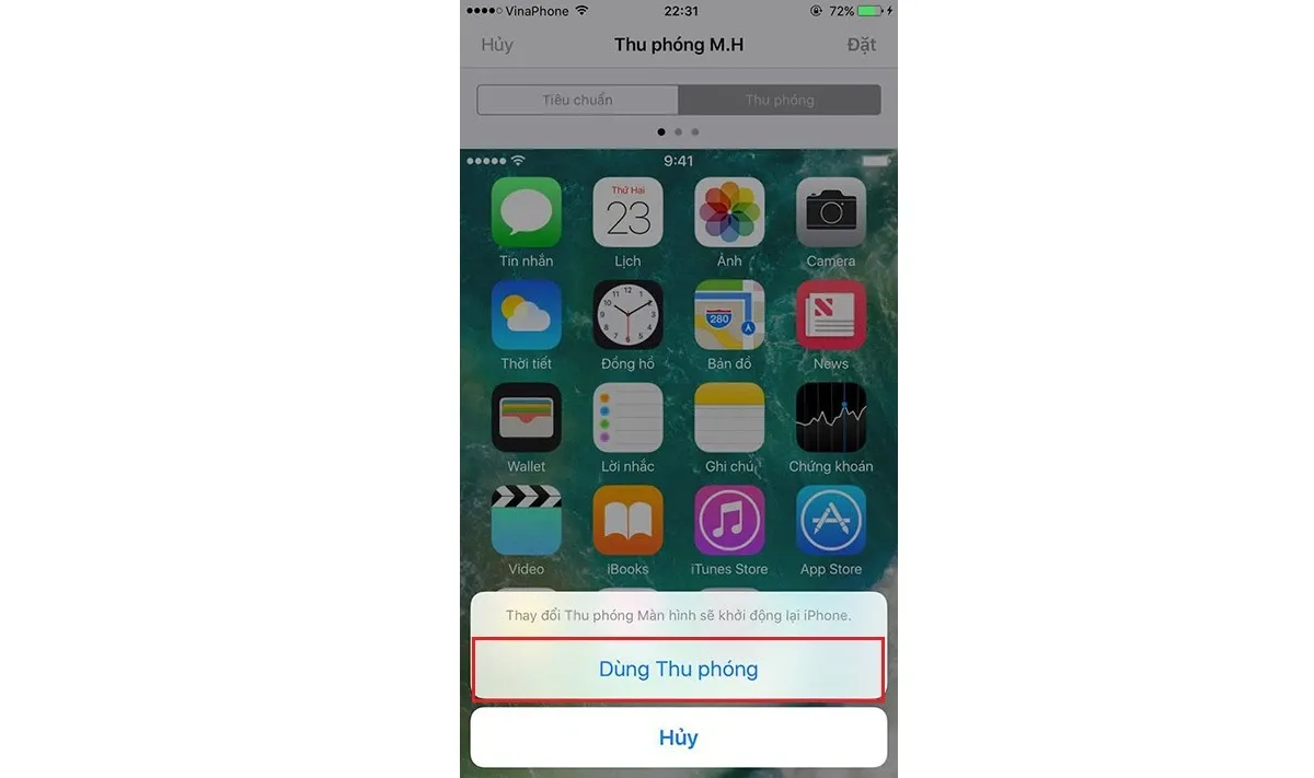 Hướng dẫn phóng to màn hình iPhone trong một nốt nhạc