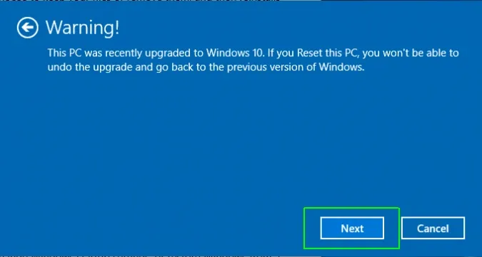 Hướng dẫn reset Windows 10