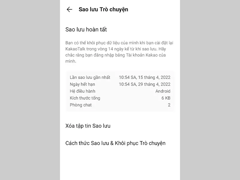 Hướng dẫn sao lưu trò chuyện trên ứng dụng KakaoTalk