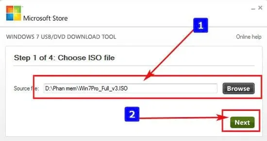 Hướng dẫn sử dụng công cụ Windows 7 USB/DVD Download Tool