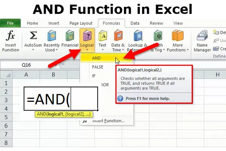 Hướng dẫn sử dụng hàm AND trong Excel với ví dụ dễ hiểu nhất