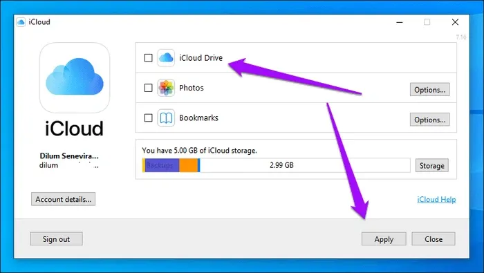 Hướng dẫn sử dụng iCloud Drive PC trên Windows 10