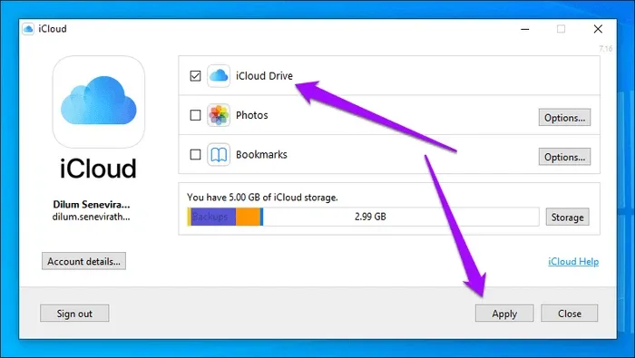 Hướng dẫn sử dụng iCloud Drive PC trên Windows 10