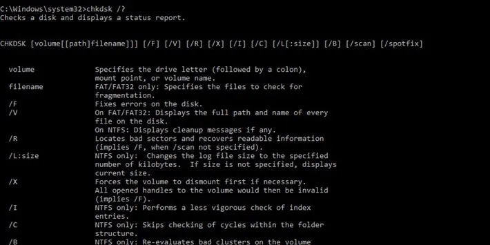 Hướng dẫn sử dụng lệnh check disk trong CMD