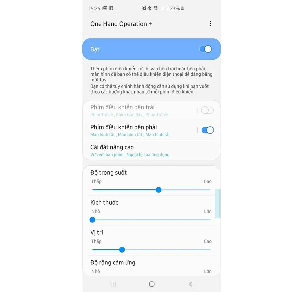 Hướng dẫn sử dụng ứng dụng One Hand Operation+ của Samsung