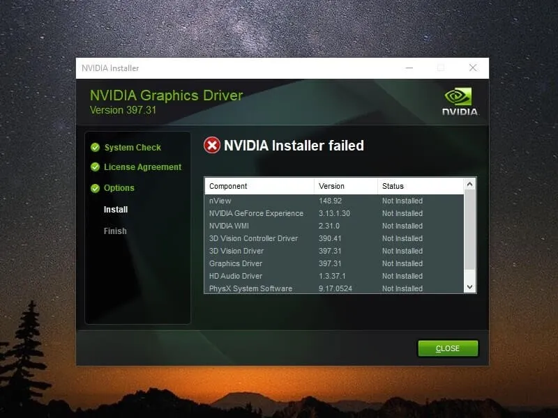 Hướng dẫn sửa lỗi NVIDIA Installer Failed