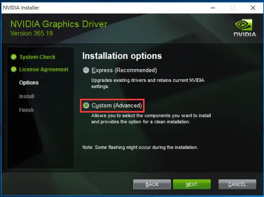 Hướng dẫn sửa lỗi NVIDIA Installer Failed