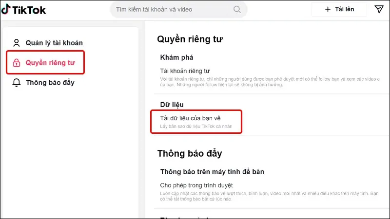 Hướng dẫn tải toàn bộ dữ liệu TikTok về điện điện thoại, máy tính một cách đơn giản