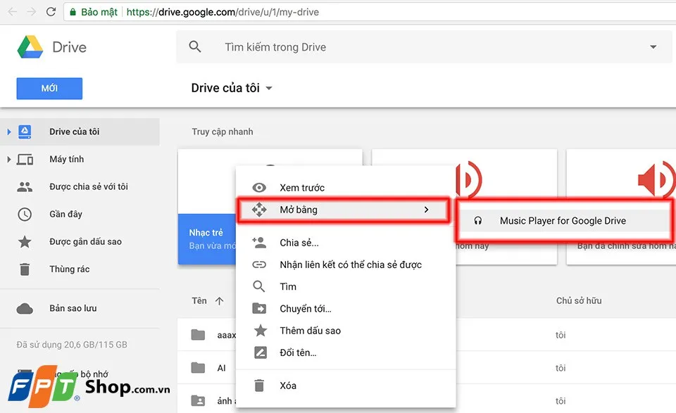 Hướng dẫn tạo danh sách phát nhạc cực đơn giản từ Google Drive