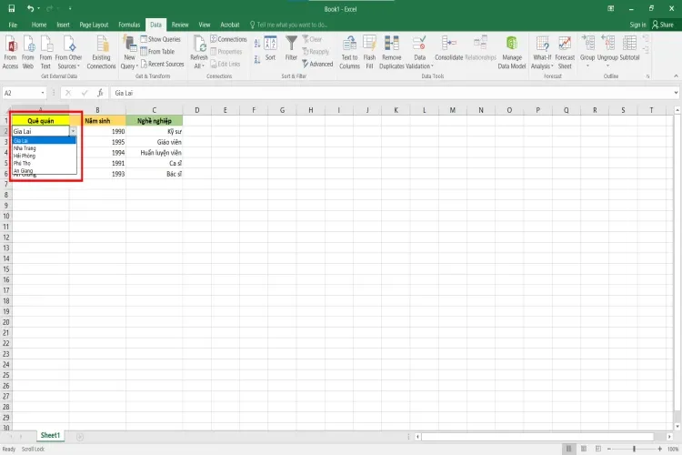 Hướng dẫn tạo lựa chọn trong Excel đơn giản và chi tiết nhất