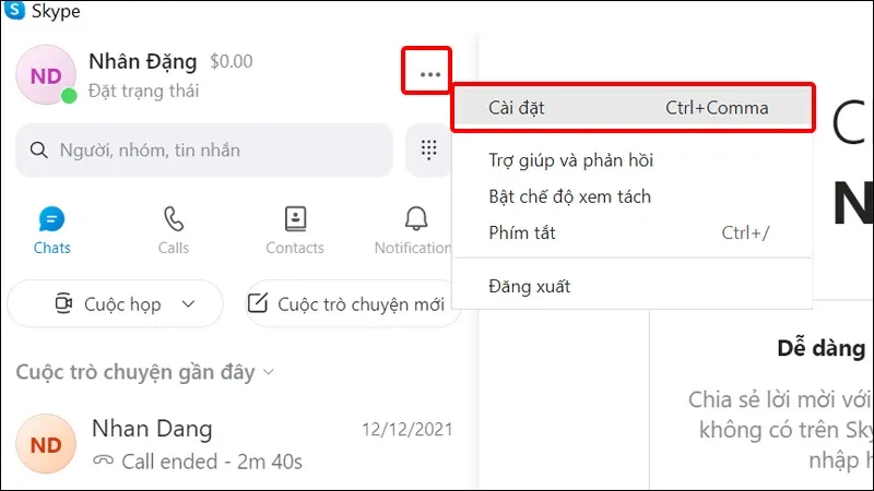 Hướng dẫn tắt đã xem tin nhắn Skype trên điện thoại và máy tính cực đơn giản