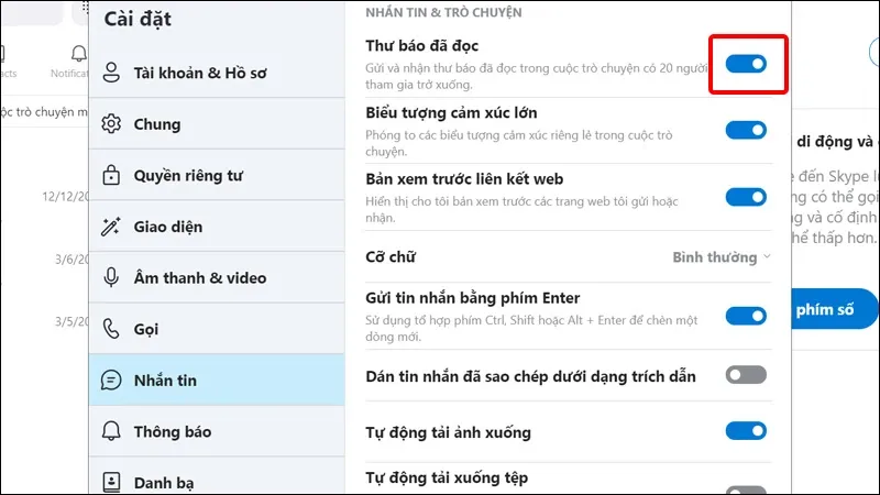 Hướng dẫn tắt đã xem tin nhắn Skype trên điện thoại và máy tính cực đơn giản