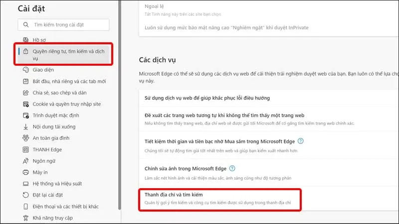 Hướng dẫn tắt đề xuất tìm kiếm trong Microsoft Edge đơn giản, nhanh chóng