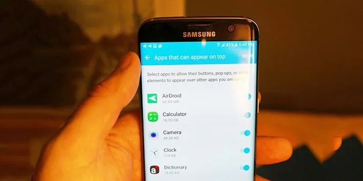 Hướng dẫn tắt lớp phủ màn hình trên Samsung Galaxy S7
