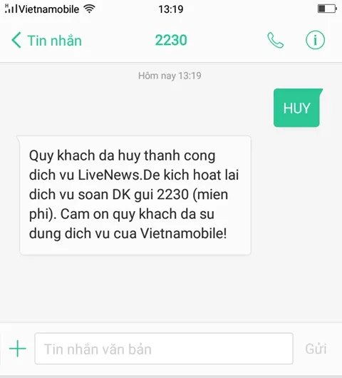 Hướng dẫn tắt thông báo quảng cáo phiền toái trên Thánh Sim của Vietnamobile