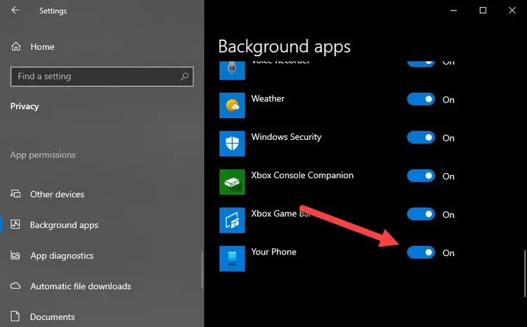 Hướng dẫn tắt tiến trình YourPhone.exe trên Windows 10