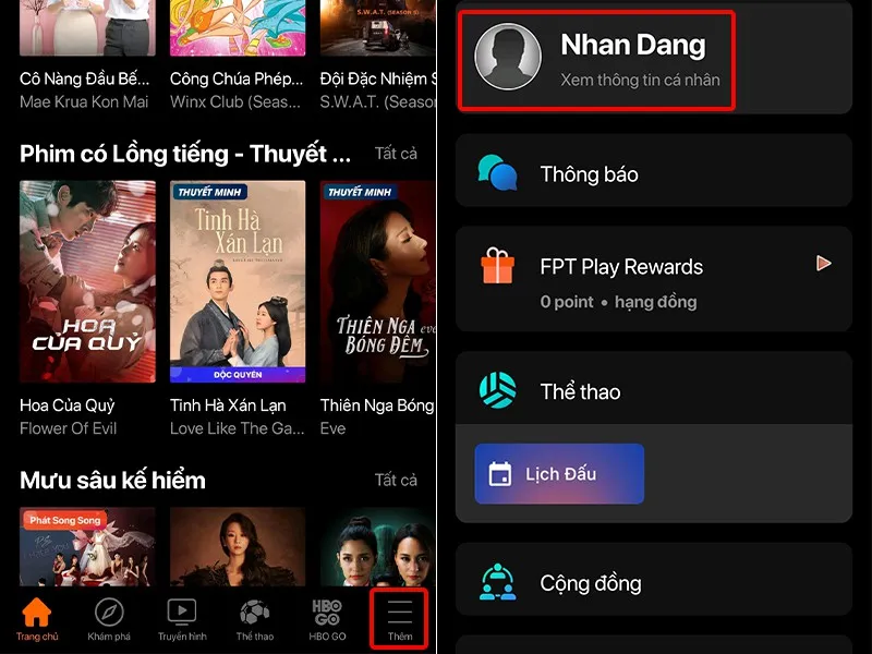 Hướng dẫn thay đổi ảnh đại diện trên ứng dụng FPT Play