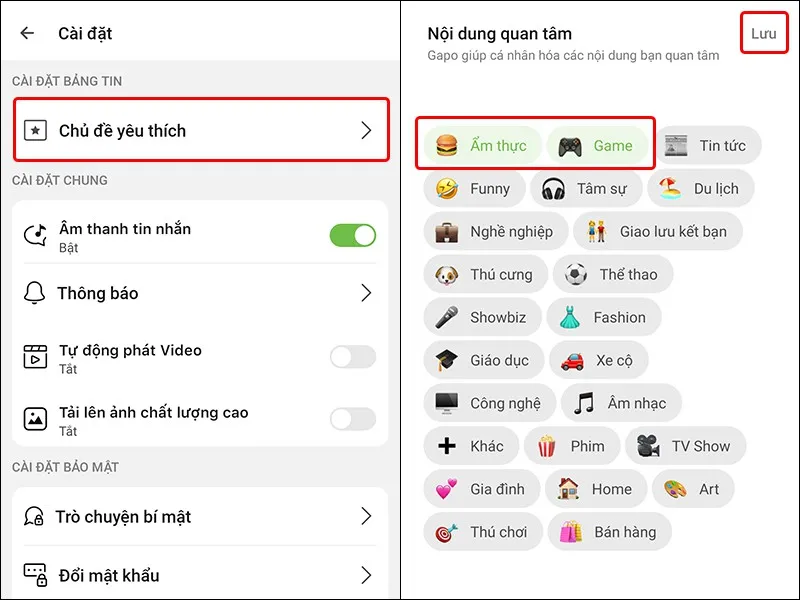 Hướng dẫn thay đổi chủ đề yêu thích trên mạng xã hội Gapo siêu dễ