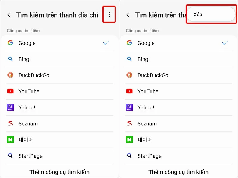 Hướng dẫn thay đổi công cụ tìm kiếm trên Samsung Internet cực đơn giản