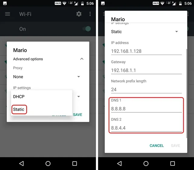 Hướng dẫn thay đổi DNS cache để khắc phục lỗi kết nối trên thiết bị Android