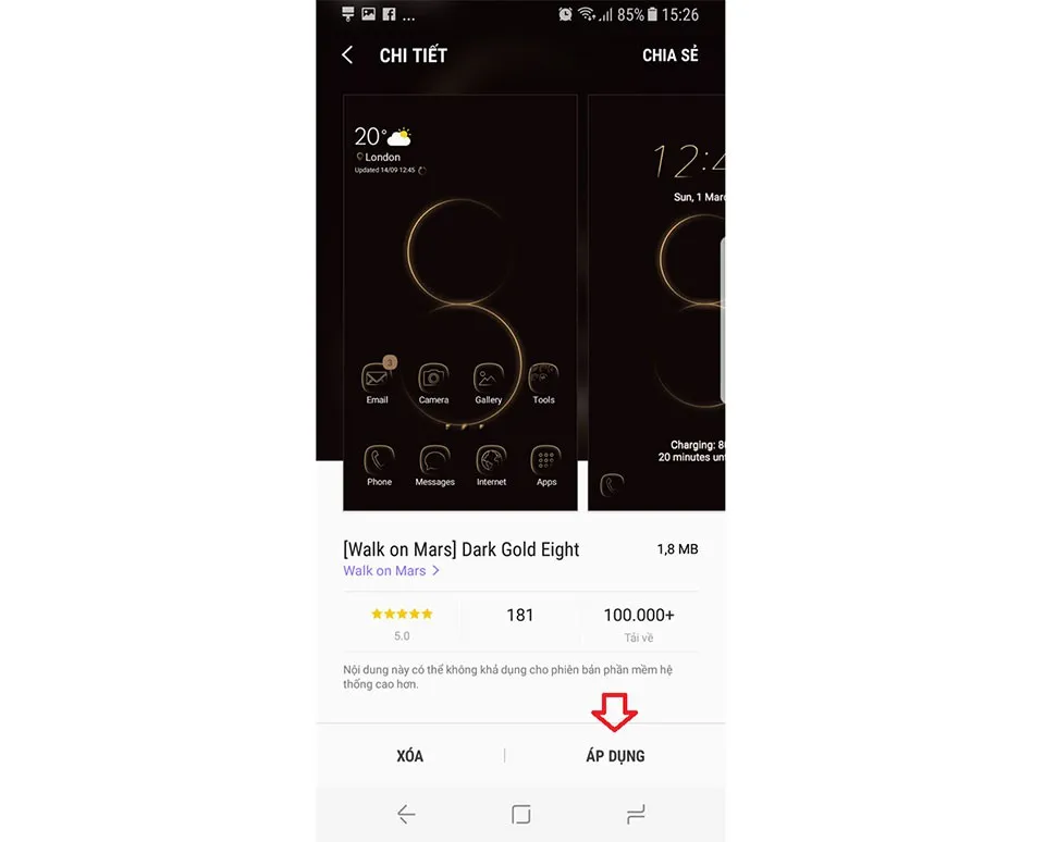 Hướng dẫn thay đổi giao diện, theme của Samsung Galaxy S8