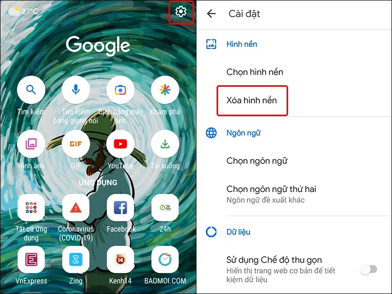 Hướng dẫn thay đổi hình nền ứng dụng Google Go cực đơn giản