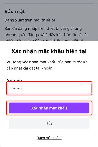 Hướng dẫn thay đổi mật khẩu tài khoản Canva đơn giản, nhanh chóng