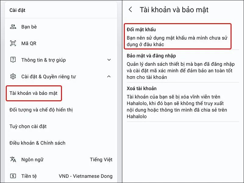 Hướng dẫn thay đổi mật khẩu tài khoản Hahalolo trên điện thoại và máy tính vô cùng dễ