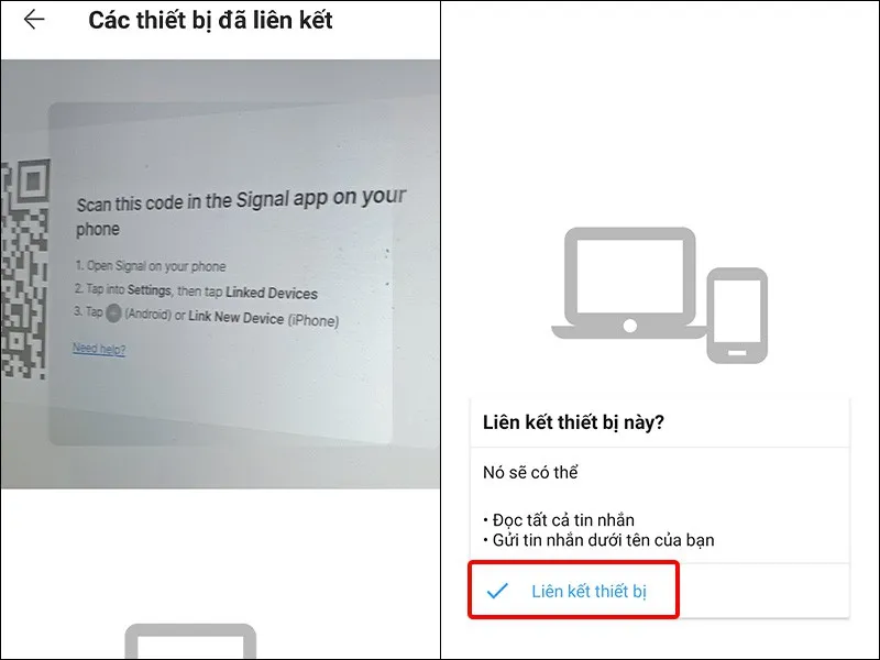 Hướng dẫn thêm, gỡ liên kết thiết bị truy cập Signal một cách đơn giản