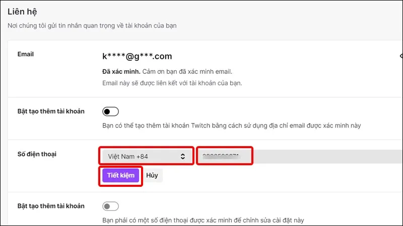 Hướng dẫn thêm số điện thoại vào tài khoản Twitch một cách đơn giản