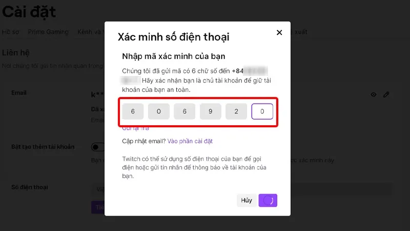 Hướng dẫn thêm số điện thoại vào tài khoản Twitch một cách đơn giản