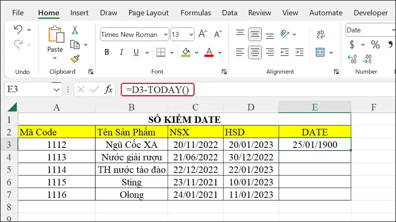 Hướng dẫn theo dõi hạn sử dụng sản phẩm trên Excel một cách trực quan