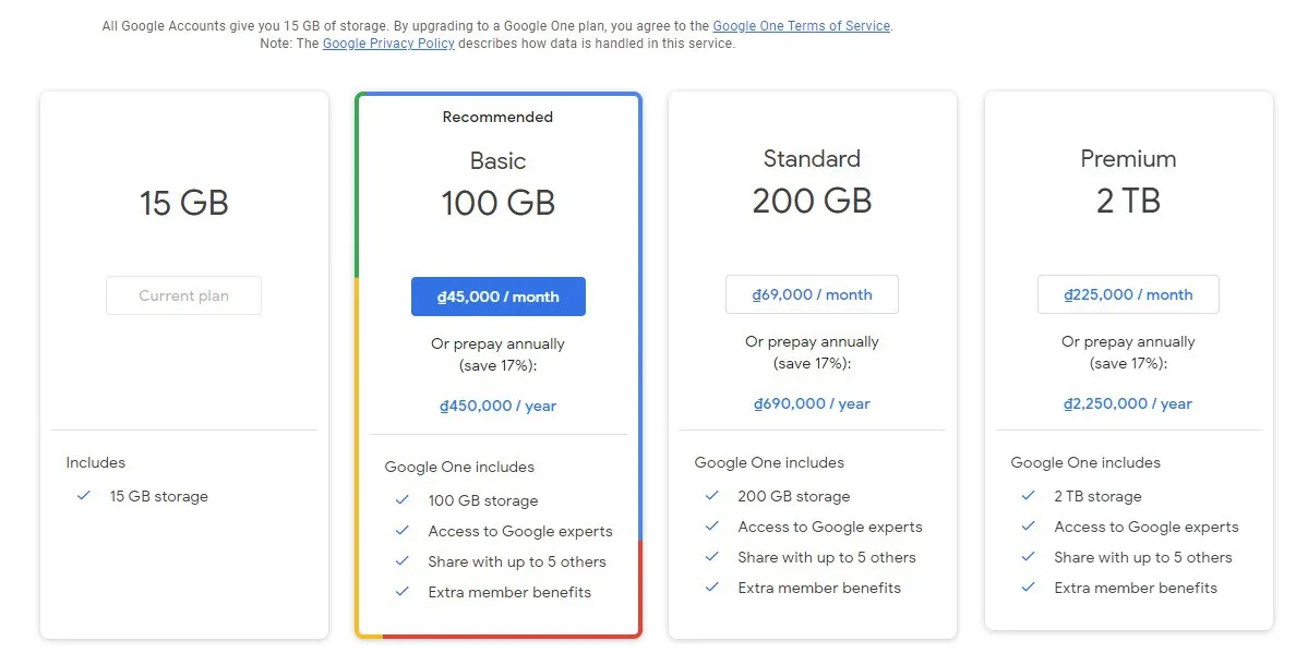 Hướng dẫn thực hiện cách tăng dung lượng Google Drive 2022