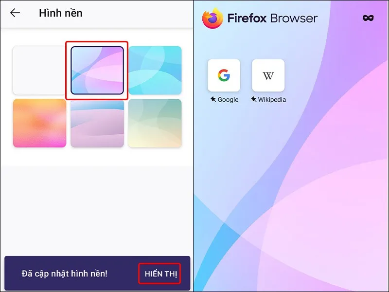 Hướng dẫn tùy chỉnh hình nền trang chủ FireFox trên điện thoại cực dễ