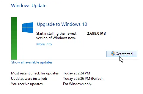 Hướng dẫn update Windows 8.1 lên Windows 10