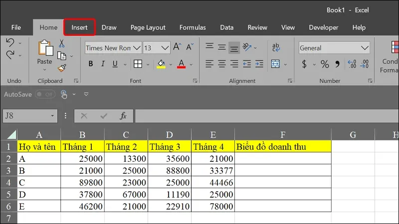 Hướng dẫn vẽ biểu đồ tăng trưởng nằm gọn trong ô Excel đơn giản, nhanh chóng