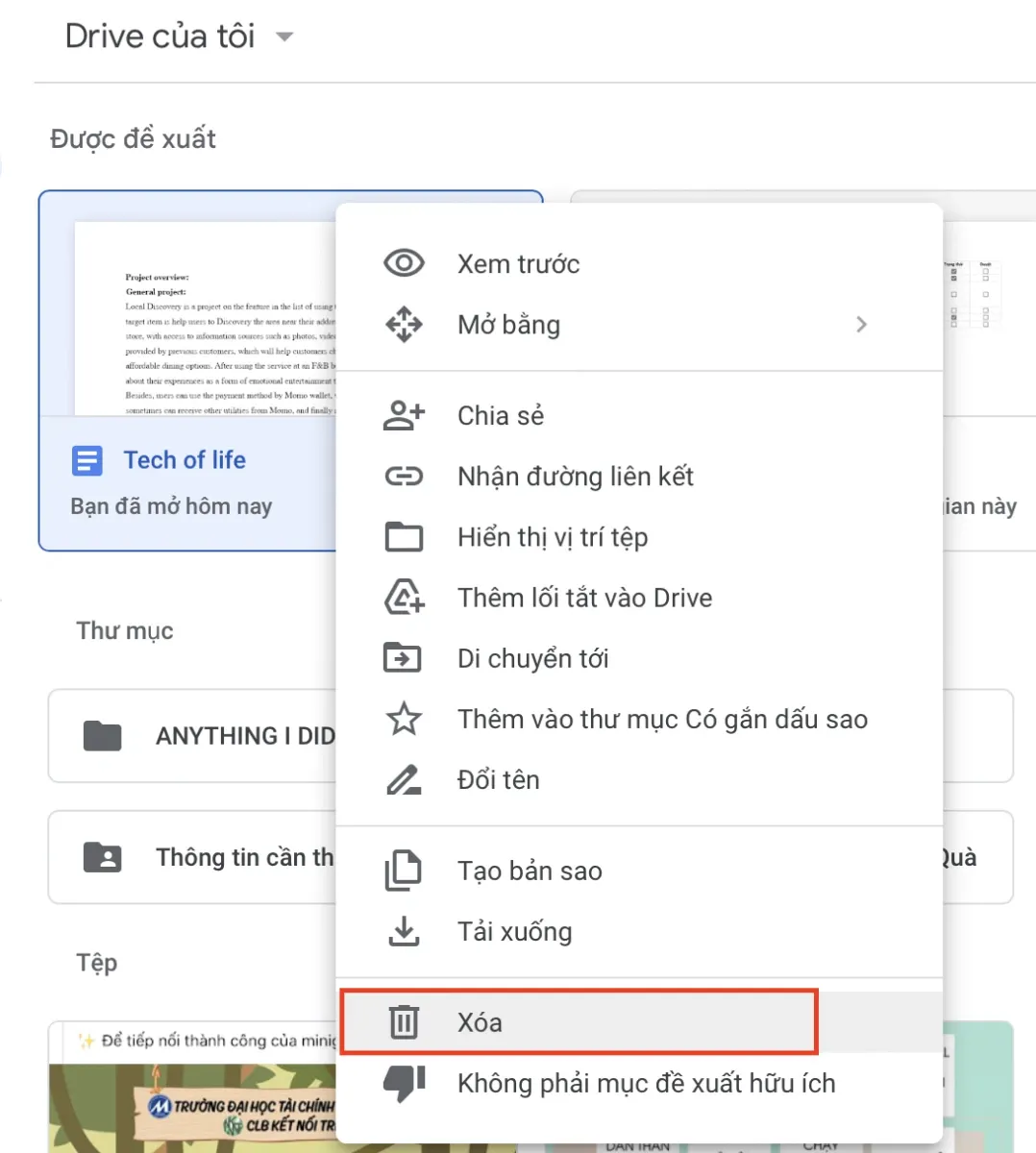 Hướng dẫn xoá File trên Google Drive và cách phục hồi đơn giản