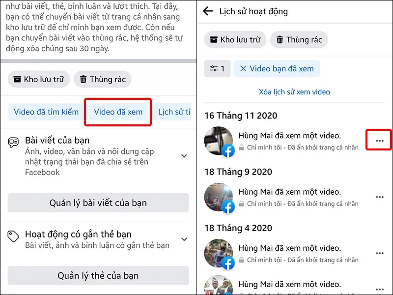 Hướng dẫn xóa lịch sử video đã xem trên Facebook cực đơn giản