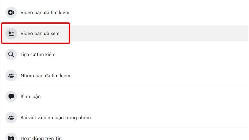 Hướng dẫn xóa lịch sử video đã xem trên Facebook cực đơn giản