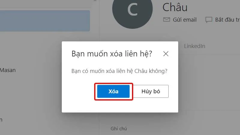 Hướng dẫn xóa liên hệ trong danh bạ Outlook một cách đơn giản