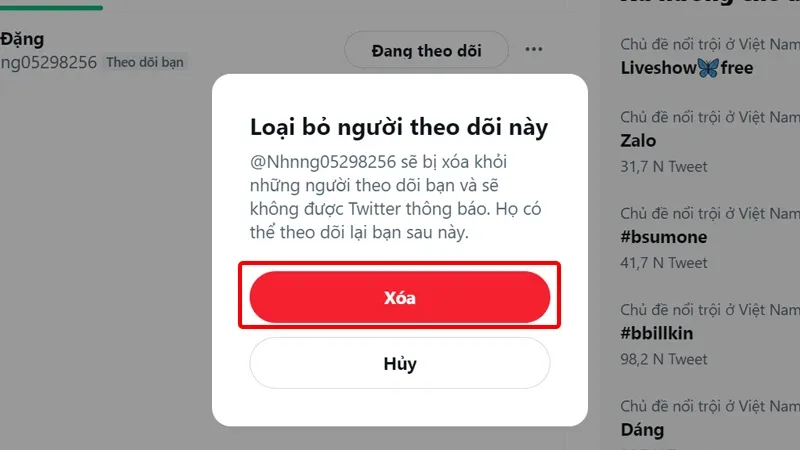 Hướng dẫn xóa người theo dõi trên Twitter cực đơn giản