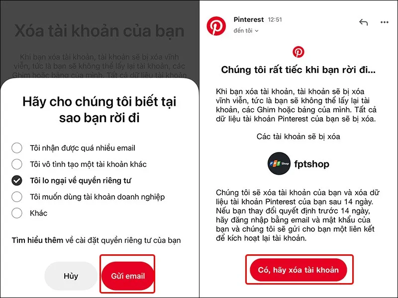 Hướng dẫn xóa tài khoản Pinterest trên điện thoại và máy tính cực dễ