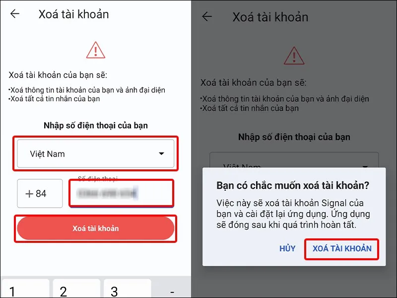 Hướng dẫn xóa tài khoản Signal một cách đơn giản và nhanh chóng