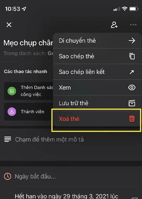 Hướng dẫn xóa thẻ trong Trello cho PC lẫn mobile đơn giản